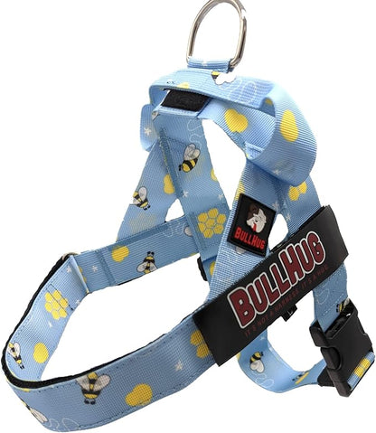 BULLHUG Adjustable Dog Harness– No Pull, No Choke – for English Bulldogs, French Bulldogs, Pugs & Broad-Chested Breeds – Easy, Safe Walks (Bumble BEE, Small)