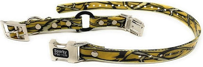 Sparky Pet Co - Zeus ECollar Replacement Strap - Bungee Loop Dog Collar - Waterproof Biothane Adjustable - Double Buckle - Quick Snap Metal Clasp - For Invisible Fence Systems - 3/4" x 28" Yellow Camo