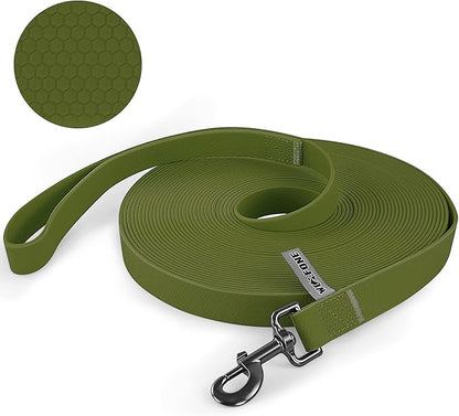 Wolfone 9m Dark Green Heavy Duty Robust Training Dog Leash with Anti-Slip Handle，Waterproof Long Dog Leash for Outdoor Activities