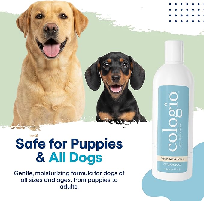 Dog Shampoo with Manuka Honey, Moisturizing Dog Shampoo for Sensitive and Dry Itchy Skin, Shampoo for Dogs with Allergies and Dry Skin, Odor Eliminator, Paraben-Free, Made in USA 16 oz