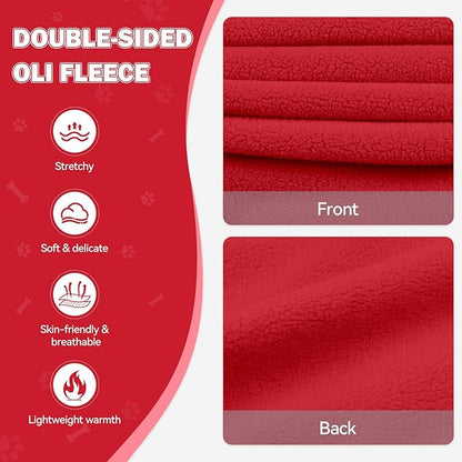 Dog Sweaters for Large Dogs,Extra-Large Dog Hoodie,Warm Fleece Sweatshirt with Hood & Pocket,Leash Hole,Cozy Cold Weather Pet Clothes Sweater Hoodie for Large Dogs(Red,XXL)