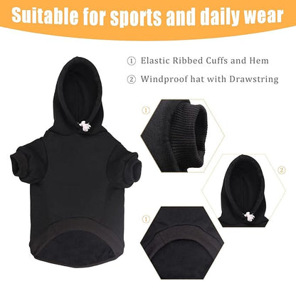 Dog Hoodie Security Dog Sweater Soft Brushed Fleece Pet Clothes Hoodie Sweatshirt with Pocket Sweaters for Small Dogs(XS)