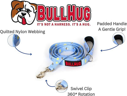 BULLHUG 6 FT Bulldog Leash with Padded Handle. Perfect for Bulldogs, French Bulldogs, Pugs & All Breeds. Leashes for Walking, Training Lead for Bulldogs (BEE)