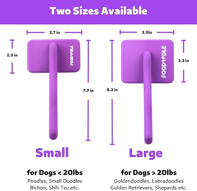 Poodoodle Dog Slicker Brush, Grooming Tool for Poodle, Doodle, Goldendoodle & All Long Haired Dogs, Long Pin Wood Brush Pefect for Dematting & Detangling, Effortless Grooming Pet Hair At Home - Large