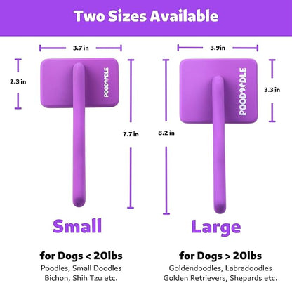 Poodoodle Dog Slicker Brush, Grooming Tool for Poodle, Doodle, Goldendoodle & All Long Haired Dogs, Long Pin Wood Brush Pefect for Dematting & Detangling, Effortless Grooming Pet Hair At Home - Large