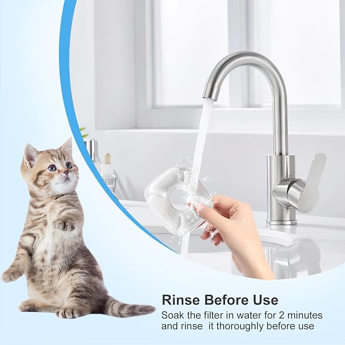 Carcent Cat Water Fountain Filters - 32 PCS Replacement Filters & Sponges for 95oz & 67oz Fountain
