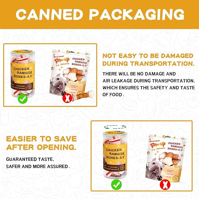 PAWUP Dog Treats Chicken Wrapped Rawhide Sticks Long Lasting Dog Chews, Natural Snacks for Medium Large Dogs w/Taurine,12.5 oz (25-30 Count)