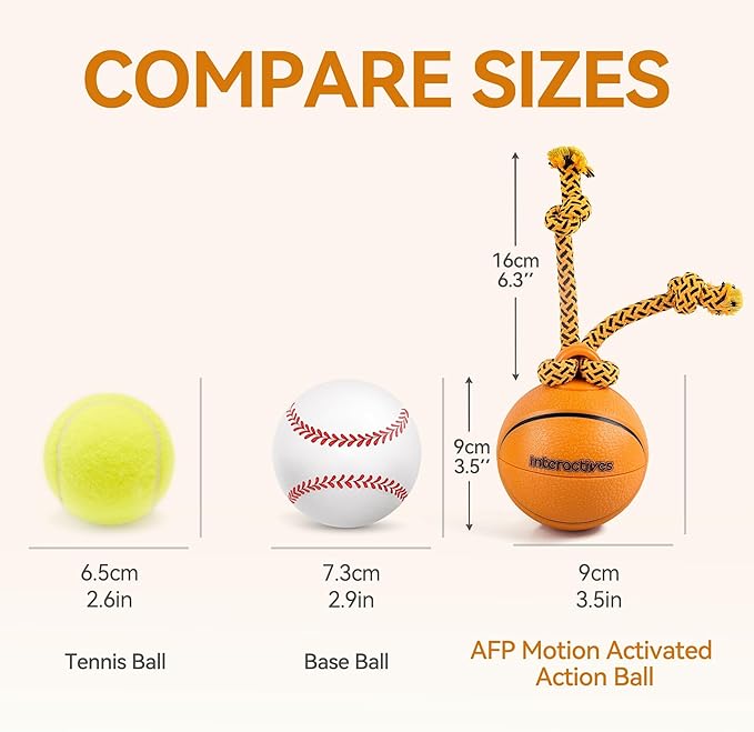 ALL FOR PAWS Interactive Dog Ball Toys, Moving Dog Ball Toy for Boredom, Puppy Enrichment Toy for Mental Stimulation Motion Activated Spinning Balls for Small Medium Large Dogs, USB Rechargeable