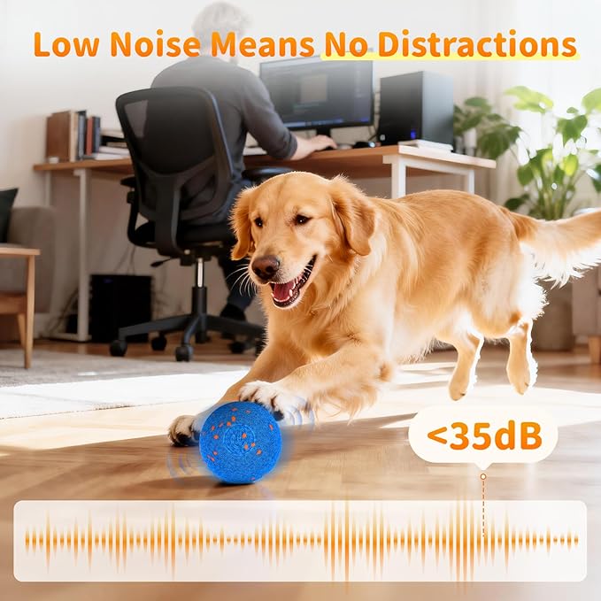 Bsyisoue Interactive Dog Toys – Automatic Moving Dog Ball, Auto Bounce & Roll, Chew-Resistant E-TPU, IPX7 Waterproof, 3 Play Modes, One-Click, USB Rechargeable – Indoor/Outdoor for Med/Lg Dogs