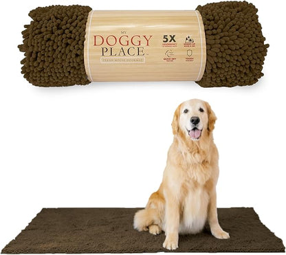 My Doggy Place Dog Mud Mat, 60" x 36" Brown – Thick Microfiber Entry Rug for Snow, Mud & Salt – Absorbent, Quick-Dry, Washer-Safe & Non-Slip, X-Large
