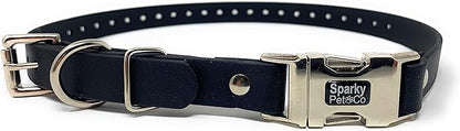 Sparky Pet Co - Apollo ECollar Replacement Strap - Dog Collar - Waterproof Biothane - Adjustable - Double Buckle - Quick Snap Metal Clasp - for Invisible Fence Systems - 3/4" x 28" (Black)