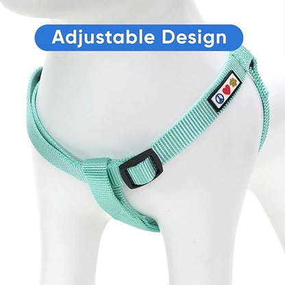 Pawtitas Solid Step-in Dog Harness – Adjustable No-Pull Vest for Puppies to Seniors, Safe & Comfortable L Teal