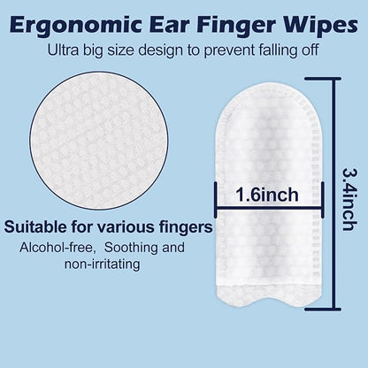Dog Ear Finger Wipes, Gentle Dog Ear Cleaning Wipes for Dogs and Cats, Ear Wipes for Dogs Remove Ear Wax, Dirt, and Odor, Puppy Ear Wipes Sooths & Deodorizes, Natural Ingredients 70 Count
