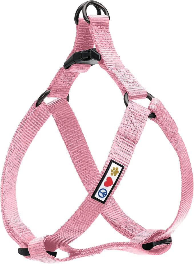 Pawtitas Solid Step-in Dog Harness – Adjustable No-Pull Vest for Puppies to Seniors, Safe & Comfortable L Millennial Pink