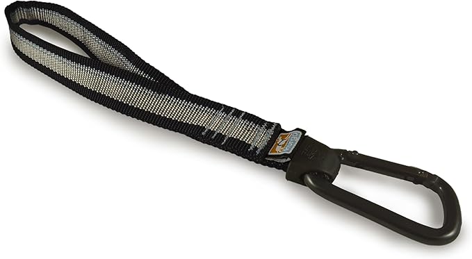Kurgo Swivel Tether - Strong Dog Restraint - Heavy Duty Car Leash - Aluminum Carabiner Clip - Anti-Twist Swivel Motion Seatbelt - Escape Resistant Dog Tether - Travel Restraint - Black/Gray