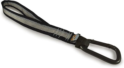 Kurgo Swivel Tether - Strong Dog Restraint - Heavy Duty Car Leash - Aluminum Carabiner Clip - Anti-Twist Swivel Motion Seatbelt - Escape Resistant Dog Tether - Travel Restraint - Black/Gray
