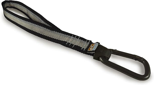 Kurgo Swivel Tether - Strong Dog Restraint - Heavy Duty Car Leash - Aluminum Carabiner Clip - Anti-Twist Swivel Motion Seatbelt - Escape Resistant Dog Tether - Travel Restraint - Black/Gray