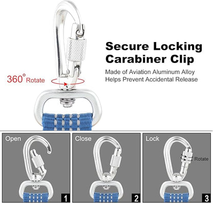 Plutus Pet Heavy Duty Dog Leash with Lockable Aluminum Carabiner, 4/6 Feet Long, Double-Sided Reflective Nylon, Padded Handle, for Puppy, Small, Medium and Large Dogs (Blue, 4/5" x 6')