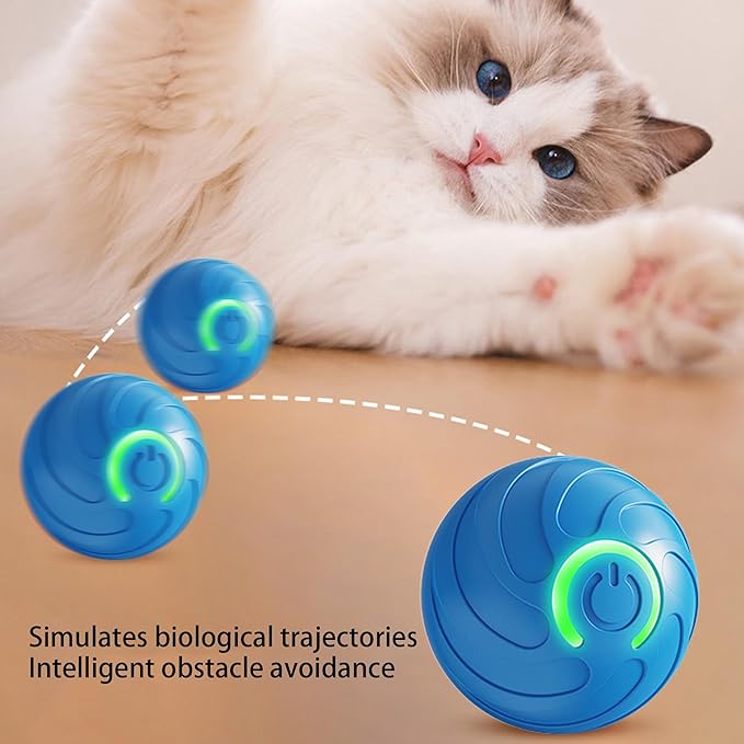 Woleigiao Interactive Cat Toys for Indoor Cats Automatic Moving Rolling Ball cat Toy Balls Moving cat Toys for Indoor Cats and Dog Balls (Spiral)