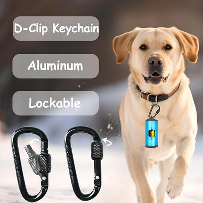 Metal Dog Poop Bag Holder w/Leash Clip|Durable Scratch-Resistant Aluminum|15 Bags+3 Accessories(Blue)