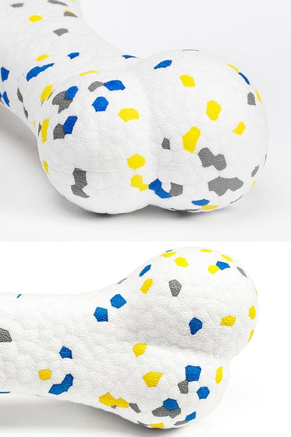 Moonorange 7.28" Indestructible Large Bone Balls for Aggressive Chewers Durable Stick Bouncy Interactive Chew Toy for Dogs Fetch Game Lightweight Floating Outdoor Training, White