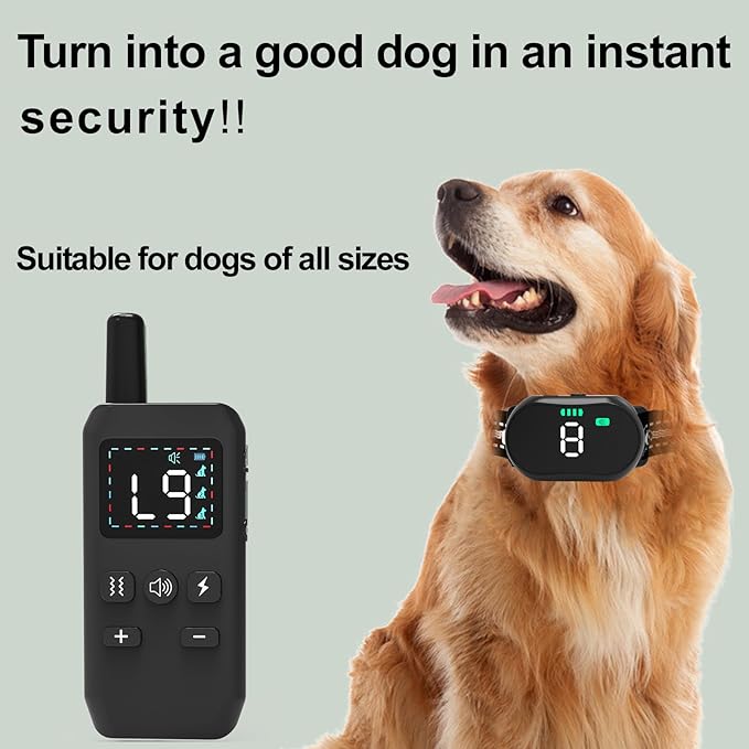 Dog Shock Collar Dog Training Collar with Remote Innovative IPX67 Waterproof with 4 Training Modes, Rechargeable E-Collar for All Breeds- P24-Black