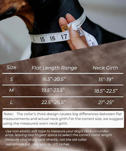 Leather Dog Collar, 2 inches Wide Heavy Duty Genuine Leather Collars, Handmade, Soft, and Luxury, Eye-catching Best Choice for Large and Medium Breed Dogs 18.5-22.5 in