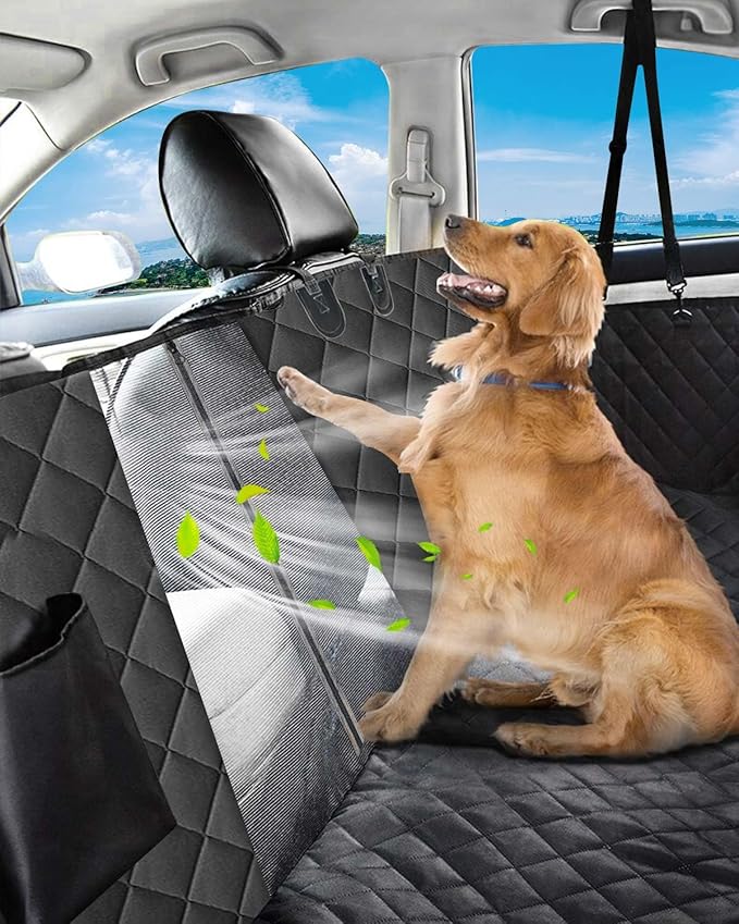 Dog Car Seat Cover, 600D Heavy Dute Durable Car Seat Cover for Dogs Pets, 100% Waterproof Scratch Proof Nonslip Dog Hammock for Cars, Seat Covers Protector with Seatbelt for Pet Sedan SUV Trucks