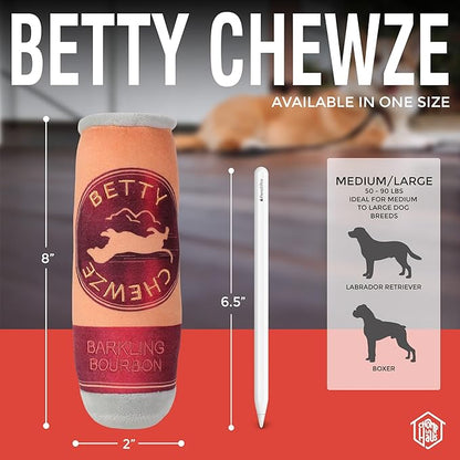 Chomp Haus Betty Chewze – Luxurious Plush Dog Toy with Squeaker, Premium Fabric, Embroidered Details, Designer-Inspired Chew Toy, Fun Gift for Medium to Large Dogs & Dog Lovers
