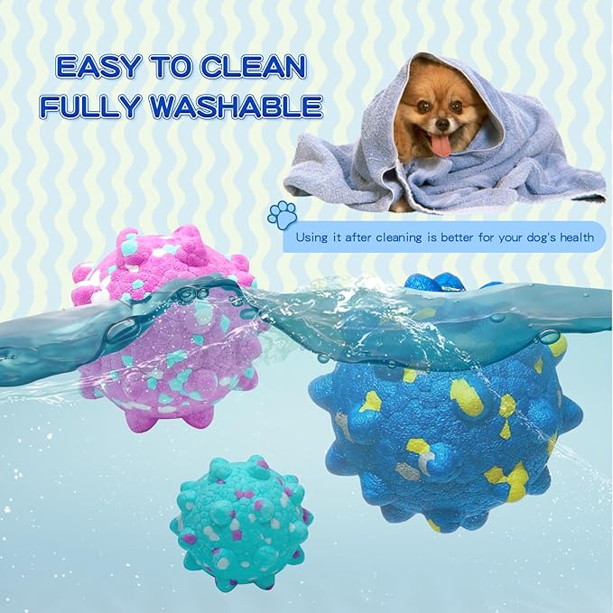 2 Pcs Tough ETPU Dog Balls for Aggressive Chewers - Bouncy, Interactive Floating Chew Toys for Fetch & Water Play with Small Medium Dogs
