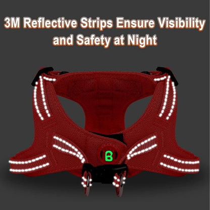 Dog Harness Step in Dog Vest Harness, Reflective Adjustable Puppy No Pull Harness Breathable Soft for Small and Medium Dogs Cats, Red, XXS