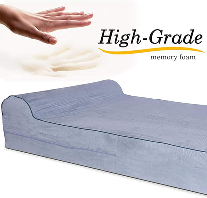 KOPEKS Orthopedic Memory Foam Dog Bed 7" Inch Thick Extra Large Dog Bed With Pillow Grey 50"x34"x10" Includes Waterproof Liner and Durable Removable Cover With Smart Design