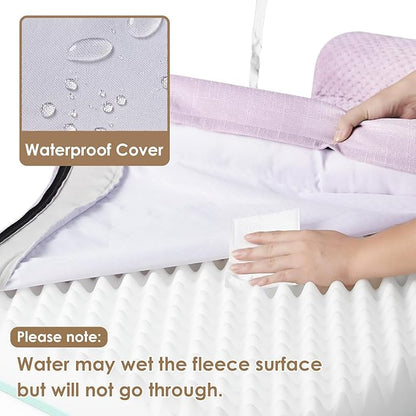 EHEYCIGA Orthopedic Dog Bed Medium Size Dogs, Memory Foam Dog Bed with Washable Removable Cover, Waterproof Pet Sofa Couch for Crate with Nonskid Bottom, 30x20x6, Lilac
