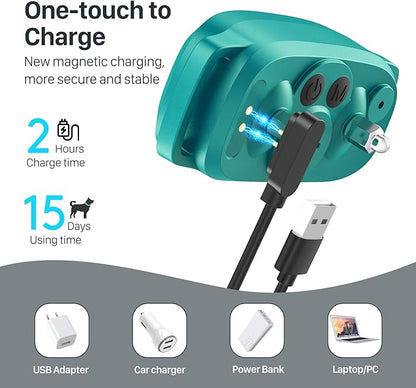 FAFAFROG Dog Bark Collar for Large Medium Small Dogs, Rechargeable Smart Bark Collar, Anti Barking Training Collar with 5 Adjustable Sensitivity Beep Vibration (Teal)