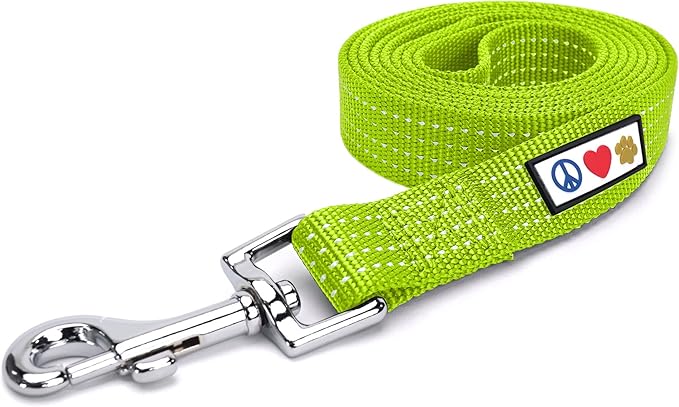 Pawtitas Green Dog Leash 6 ft M/L Reflective Durable Lightweight Dog Lead for Medium or Large Dogs and Puppies