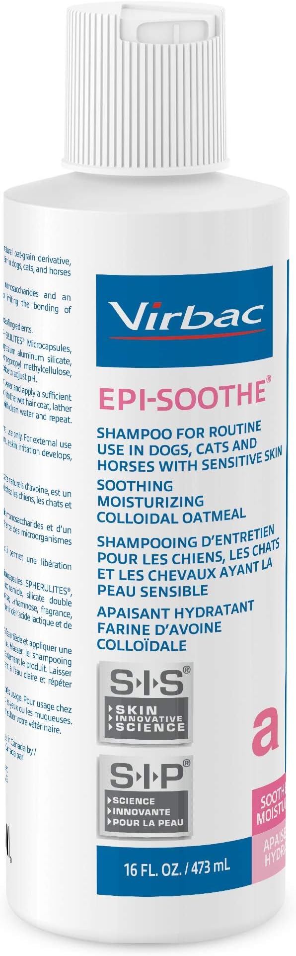 Virbac Epi-Soothe Pet Shampoo For Dogs, Cats & Horses (16 oz) - For Dry or Sensitive Skin