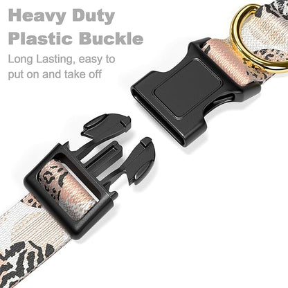 Rnivvi Dog Collar for Small Dogs, Cute Heavy Duty Adjustable Puppy Collar with Quick Release Buckle for Boy Girl & Female,Pet Accessories for Walking Running, S Length 3/4" Width, Modern Abstract Art