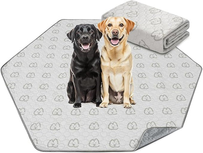 FXW Washable Pee Pads for Dogs, Leak-Proof & Non-Slip, Specifically Designed for FXW Rollick/Homeplus 32/40/45inch 6 Panels Dog Playpen, 35" Hexagon, Khaki, 1 Pack
