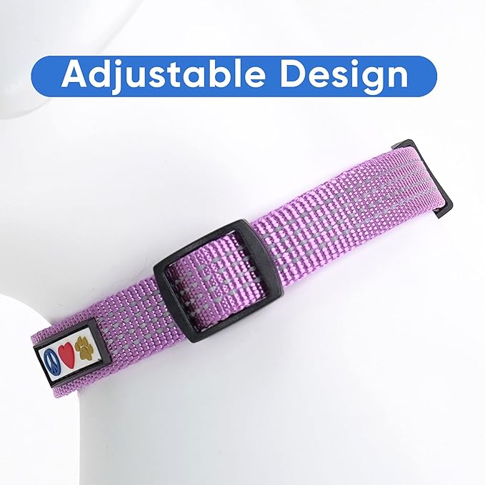 Pawtitas Reflective Dog Collar Adjustable Dog Collars for Large Dogs Puppy Collar Large Dog Collar Orchid Purple Dog Collar