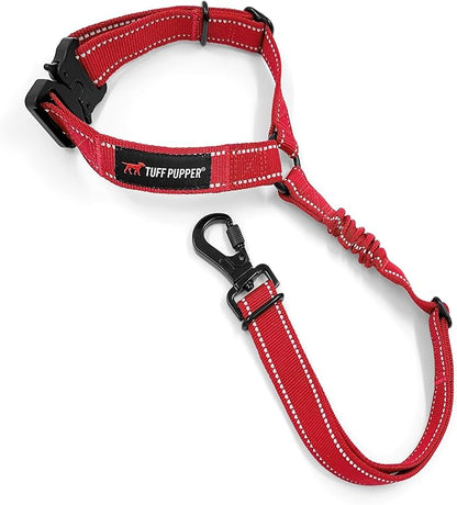 Tuff Pupper Dog Seat Belt for Car Headrest | Adjustable Length Dog Car Harness Restraint | Heavy-Duty Aviation Aluminum Carabiner & Tactical Buckle | Universal Fit for Small, Medium & Large Dogs