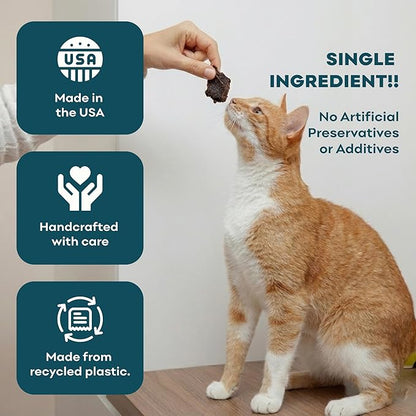 Skona PetFood Pork Heart Jerky Dog & Cat Treats, Single-Ingredient, High Protein Training Snacks, Natural & Healthy, USA Made, Rich in Nutrients, Supports Heart, Eye & Dental Health, 4oz