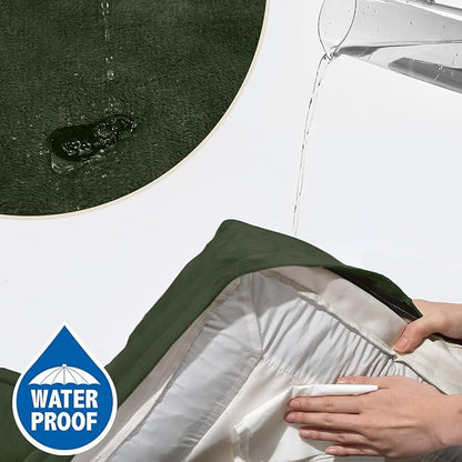 Comfort Expression Orthopedic Dog Bed for Extra Large Dogs 42x30 Inch, Waterproof Egg Crate Foam XL Pet Bed with Removable Bolsters, Dog Couch with Washable Cover & Non-Slip Bottom, Olive Green
