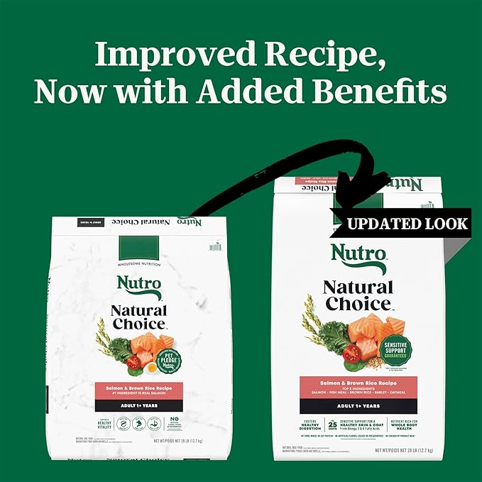 Nutro Natural Choice Adult Large Breed Dog Food Dry, Salmon & Brown Rice Recipe, 28 lb. Bag