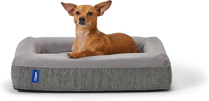 Casper Dog Bed, Plush Memory Foam, Small, Gray, 26.0"L x 19.0"W x 6.0"Th