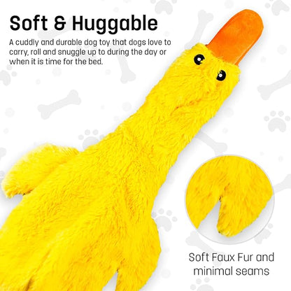 FGA MARKETPLACE Duck-Fox Flat NO Stuffing NO Squeak Plush Dog Toy, Funny Style Will Entertain Your Pet for Hours, Recommended for Small and Medium Dog 21 INCH Long
