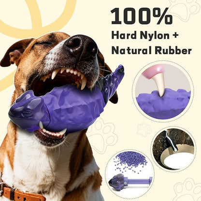 ZeLing HTL Dog Chew Toys for Aggressive Chewers, Indestructible Lizard Shape Tough Dog Toy with Natural Scents, Durable Chew Bones to Keep Large Dogs Busy, for Super Chewers 20-80Lbs - Peanuts