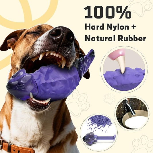ZeLing HTL Dog Chew Toys for Aggressive Chewers, Indestructible Lizard Shape Tough Dog Toy with Natural Scents, Durable Chew Bones to Keep Large Dogs Busy, for Super Chewers 20-80Lbs - Peanuts
