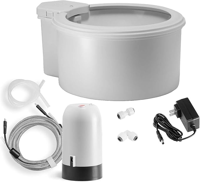Always Full® 9” Dog Water Bowl and Bottle Pump Bundle, Self Refilling with Clean Filtered Water, App-Enabled Smart Hydration Monitoring, Upgradeable System for Dogs and Cats