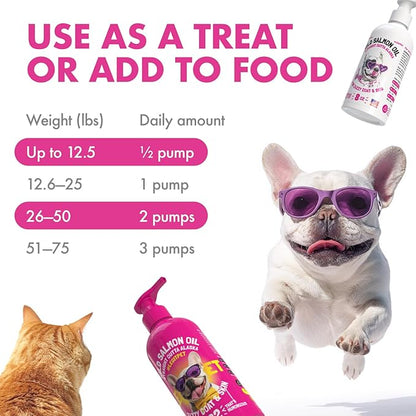 Wild Alaskan Salmon Oil for Dogs & Cats - Pure Fish Omega 3 6 9 Liquid EPA DHA Fatty Acids - Skin & Coat Supplement - Supports Joint Function, Brain, Eye, Immune & Heart Health - Made in USA 32 oz