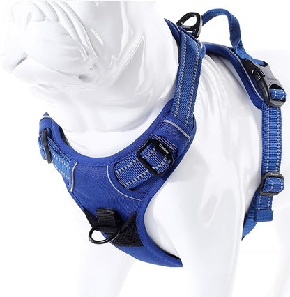 JUXZH Truelove No Pull Dog Harness with Easy Control Handle and 2 Leash Attachments,Reflective Adjustable Pet Vest